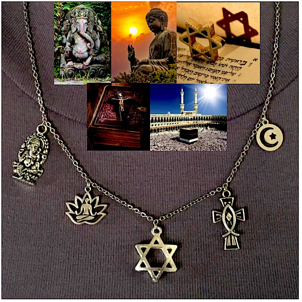 World Religions Handmade Necklace Hinduism Buddhism Judaism Christianity Islam